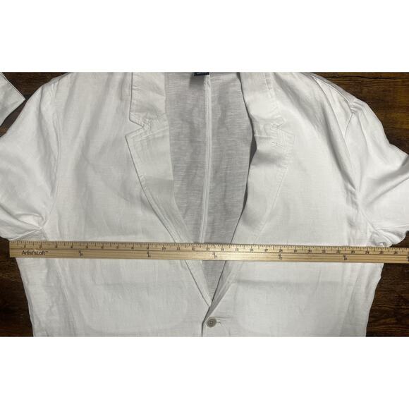 Daniel Hechter White Linen Blend Blazer Mens XL Two Button Casual Sport Coat - Picture 7 of 11
